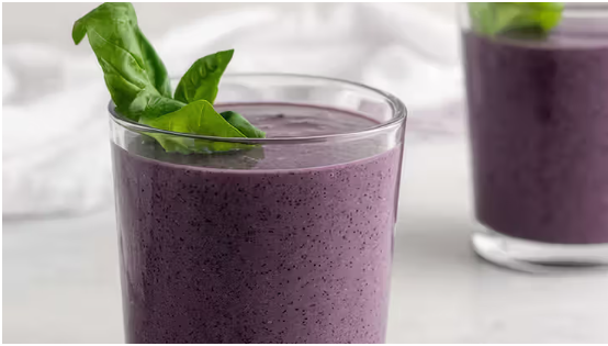 Blueberry Basil Banana Milkshake: A Refreshing, High-Protein, Healthy Energy Drink